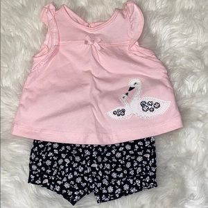 Newborn baby girl summer outfit flamingos NWOT